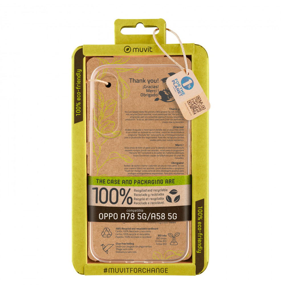 Funda Muvit for Change recycletek para Oppo A78 5G/A58 5G transparente