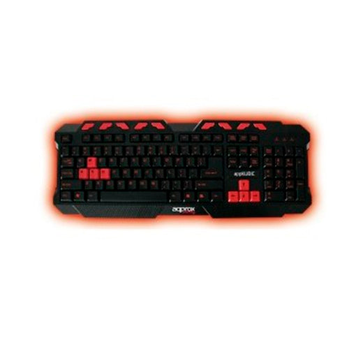 Teclado Approx APPKUBIC USB Negro/Rojo en español (ñ) (NUEVO)