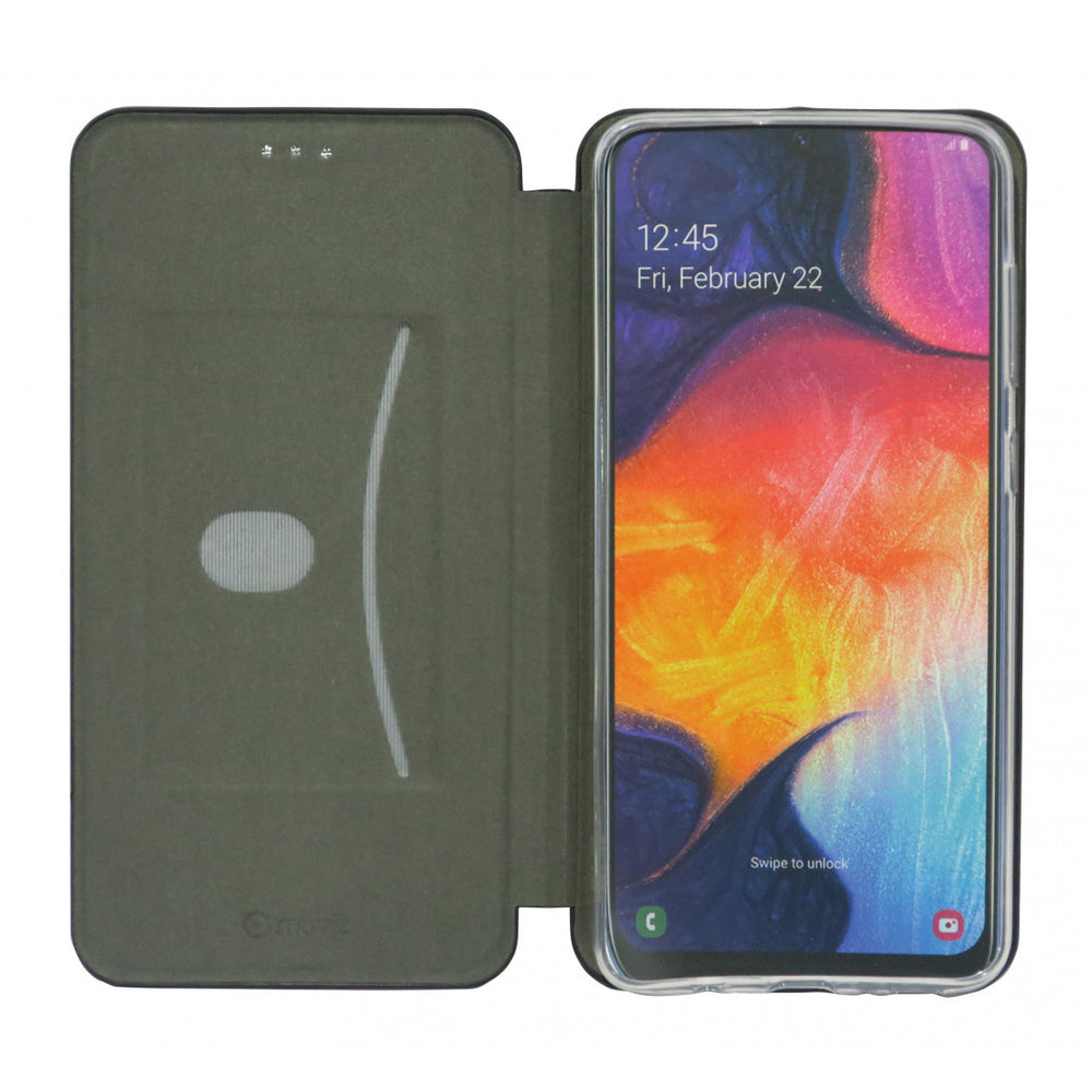 Funda Muvit Folio para Samsung Galaxy A70 función soporte + tarjetero negra.
