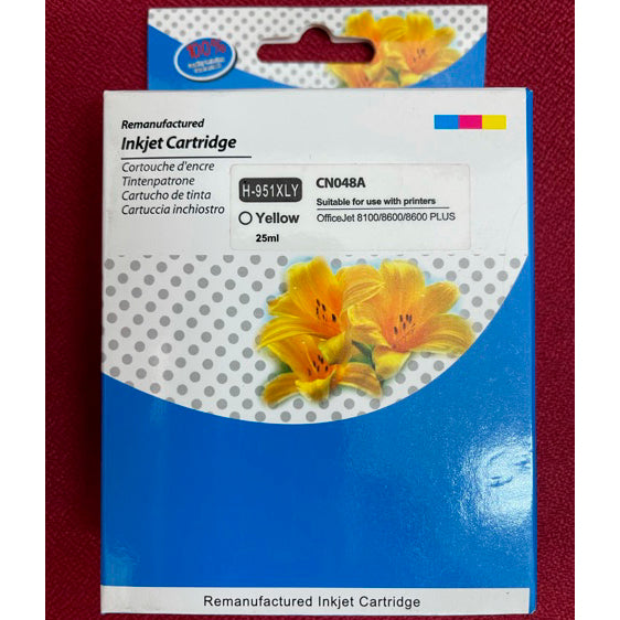 Cartucho compatible H-951XLY Amarillo CN048A para OfficeJet 8100/8600/8600+.
