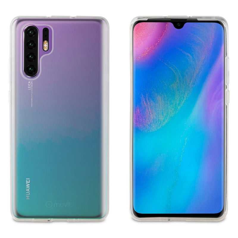 Pack Muvit Huawei P30 Pro Cristal Soft transparente+protector pantalla.