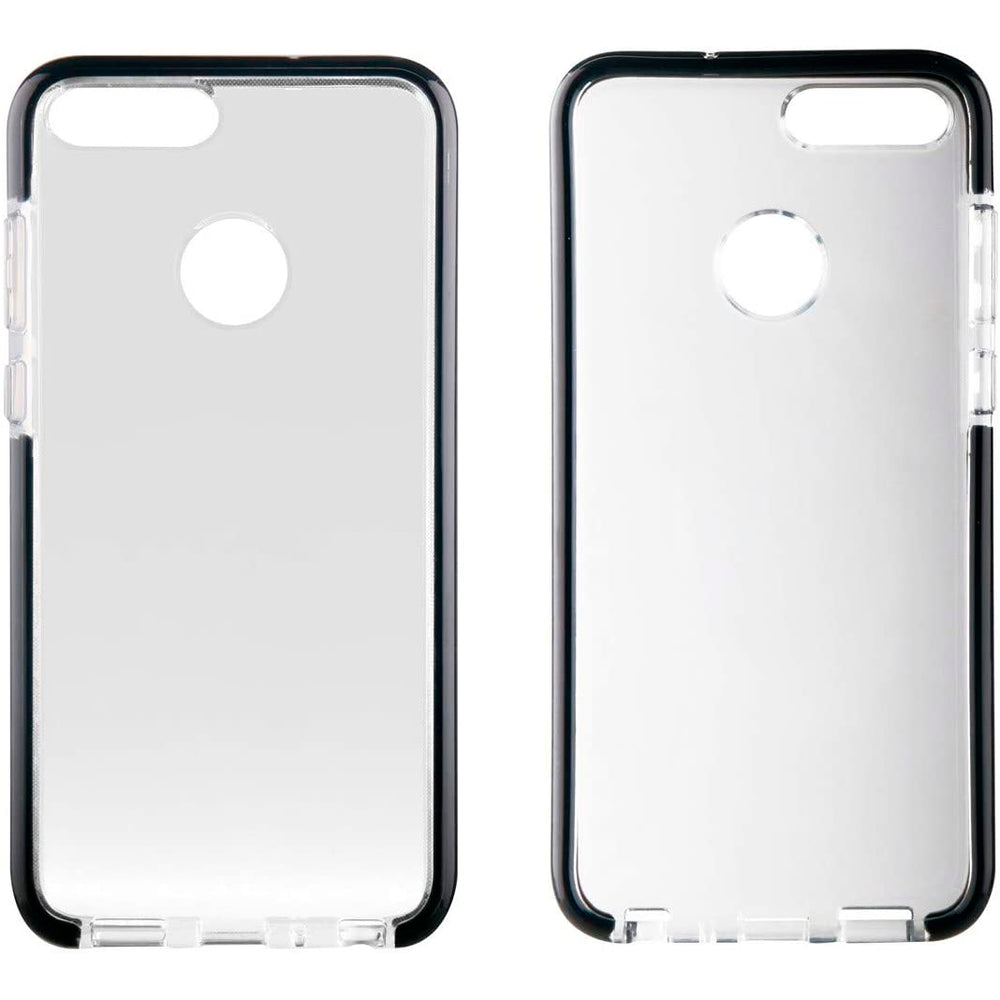 Funda Muvit Cristal Soft Bump para Huawei P Smart transparente borde negro.