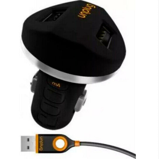 Cargador coche Unplug USB Dual 2A con cable V8.
