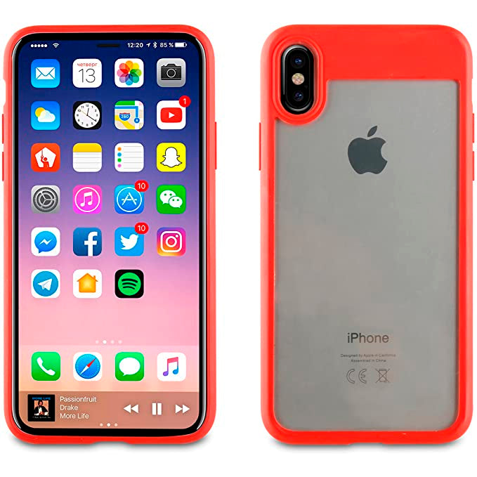 Carcasa Muvit Cristal Bump Roja Edición Especial para Apple iPhone X.