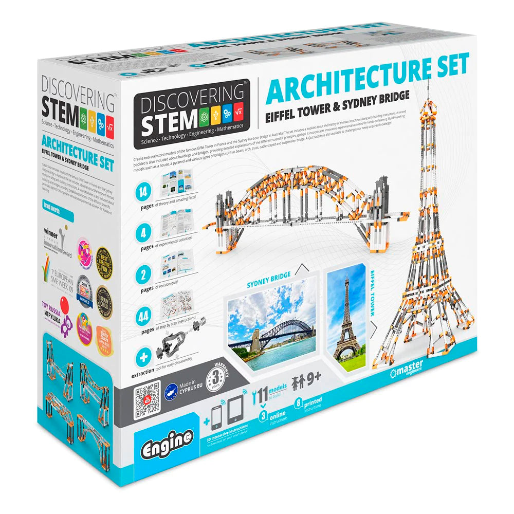 Conjunto de arquitectura Engine STEM: Torre Eiffel y Puente del puerto de Sídney
