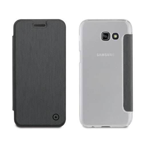 Funda Muvit Folio para Samsung Galaxy A5 2017 parte trasera transparente gris.