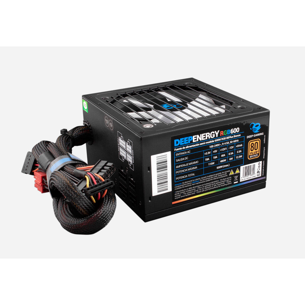 Fuente de Alimentación CoolBox DeepEnergy 600W RGB 80Plus Bronze
