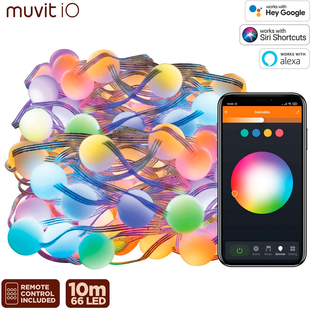 Muvit iO Guirnalda Outdoor WiFi Dreamcolor Mini Globo RGB 10m Usada