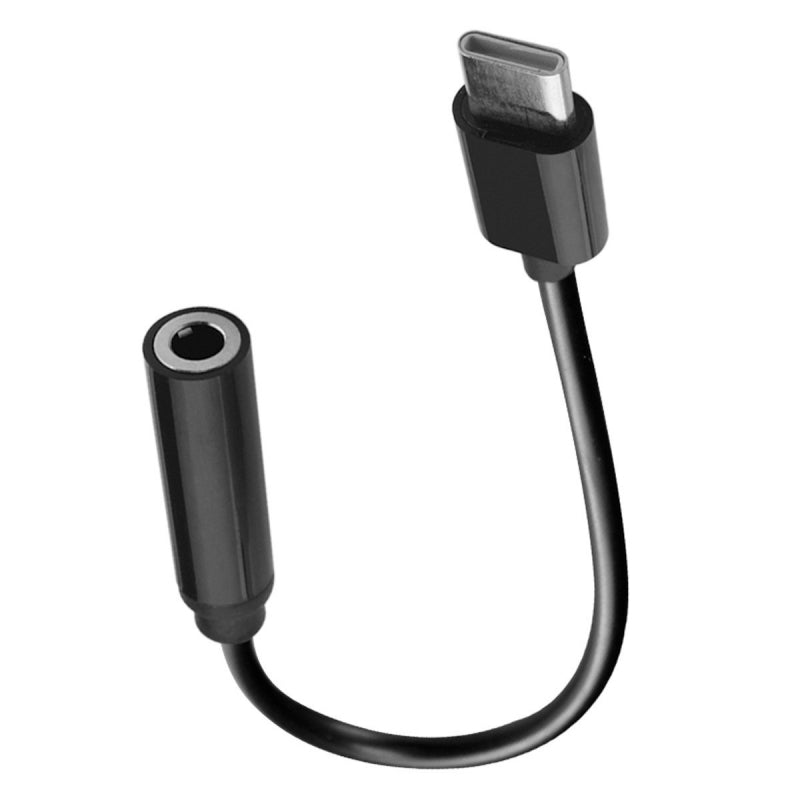 Adaptador Muvit Tipo C a Jack 3.5 negro.