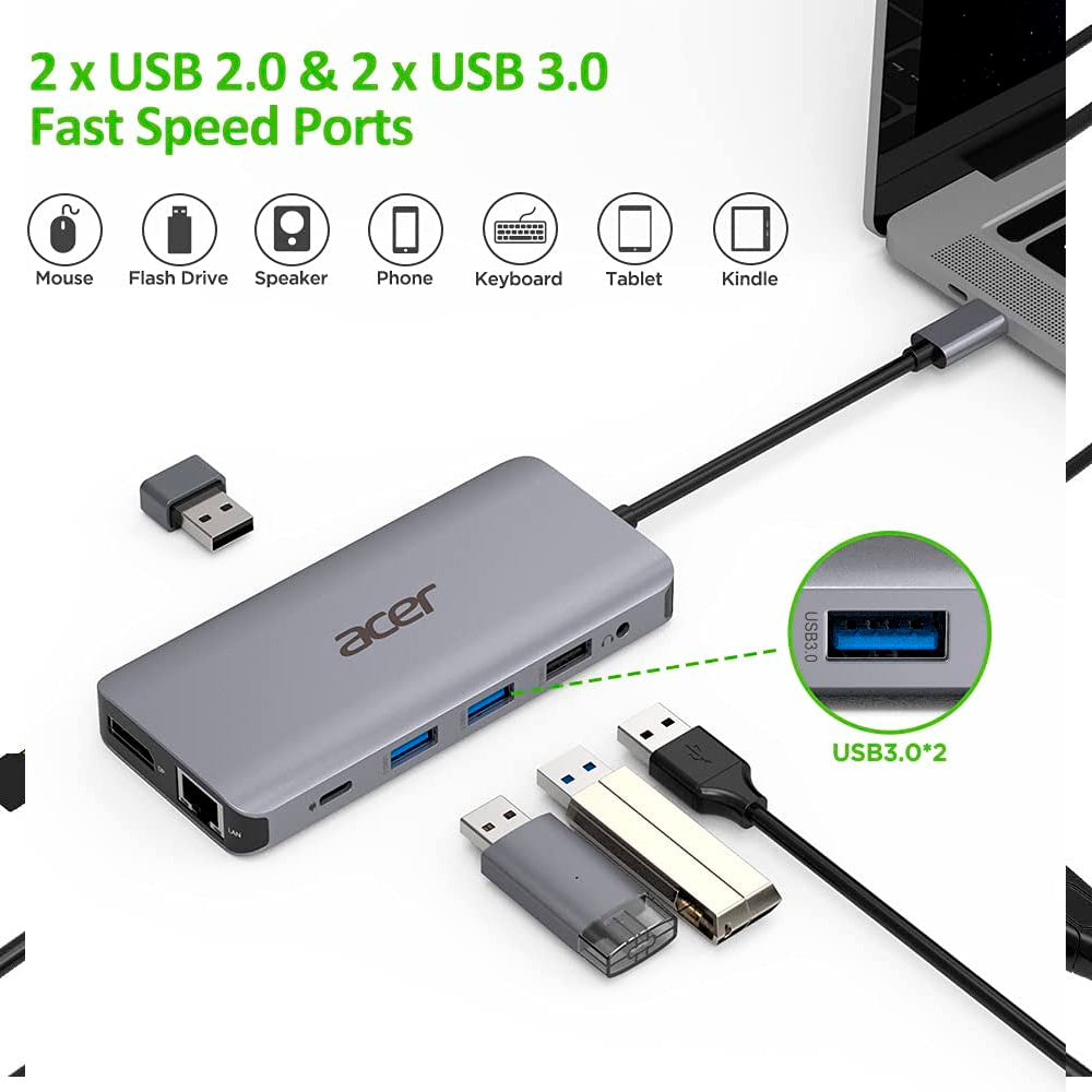Dockstation Acer HP.DSCAB.009 base para portátil y replicador 12 en 1 Usado.