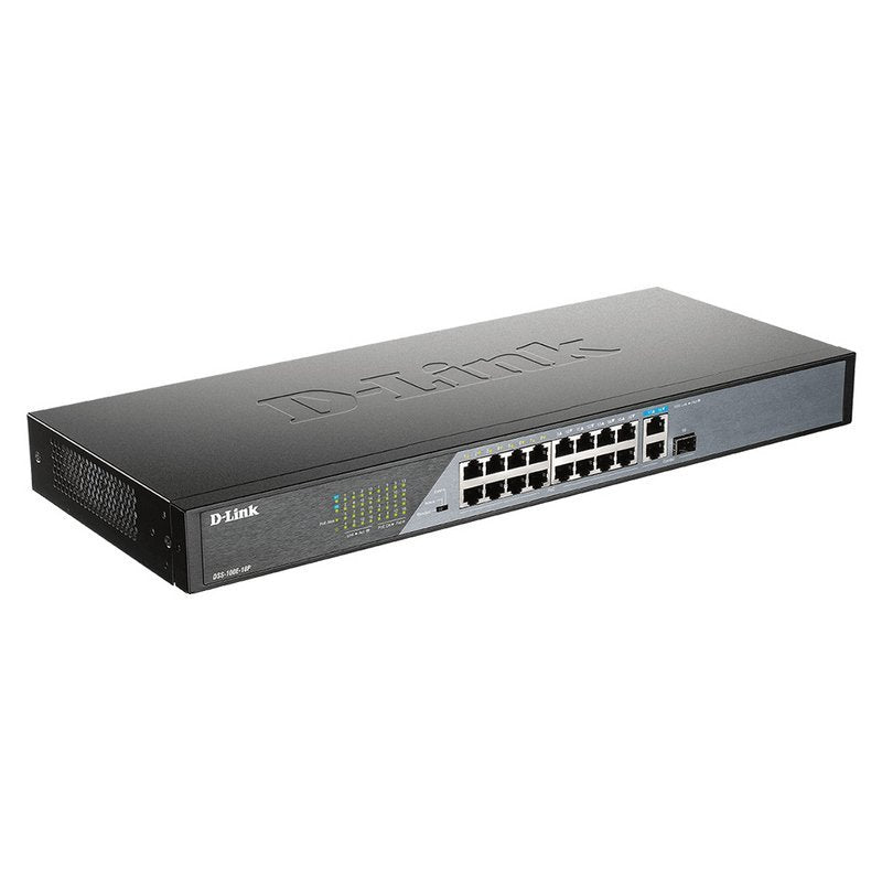 D-Link DSS-100E-18P Switch 16P Fast Ethernet PoE+1P Giga Ethernet+1P SFP Usado