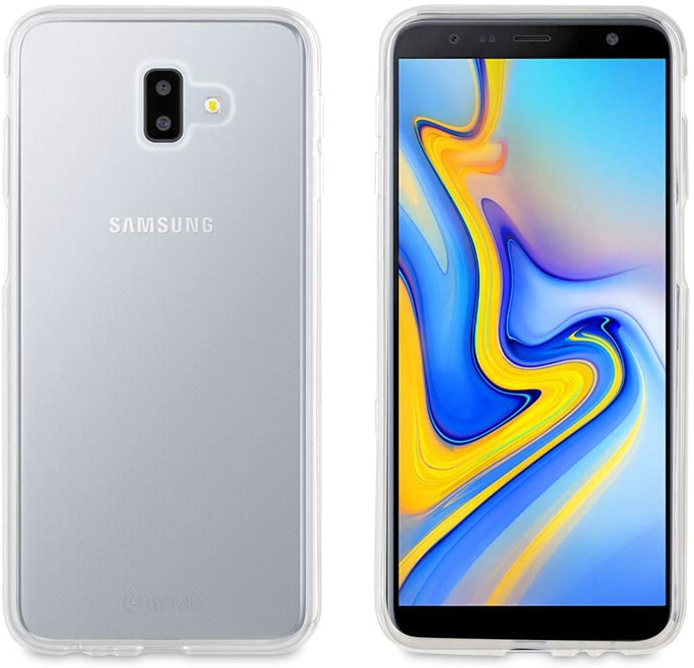 Pack Muvit Samsung Galaxy J6+ funda Cristal Soft transparente + protector vidrio