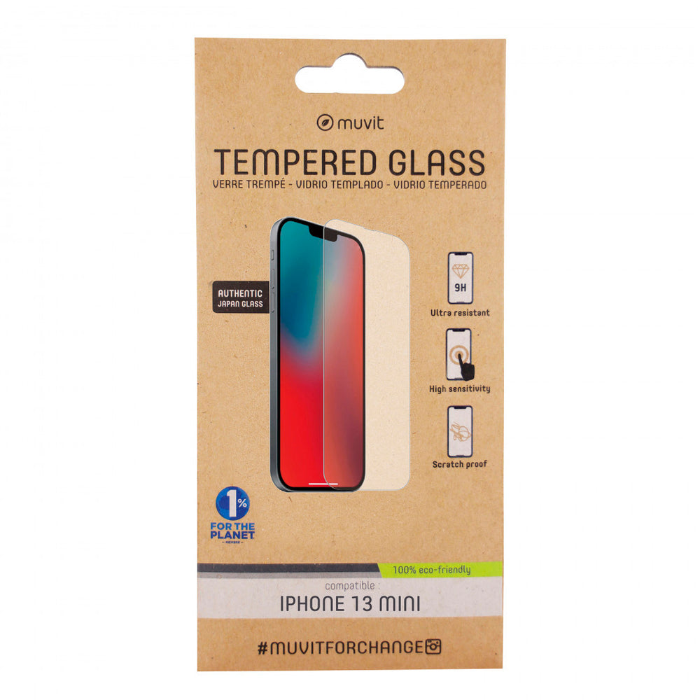 Muvit for Change protector pantalla compatible con Apple iPhone 13 Mini