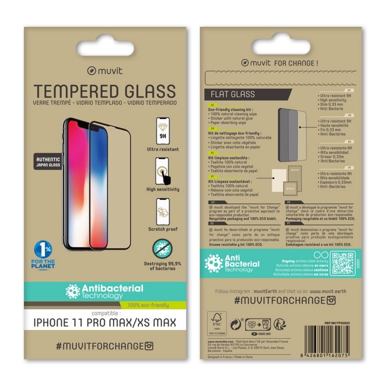 Protector de pantalla Muvit for change iPhone 11 Pro Max/XS Max vidrio templado