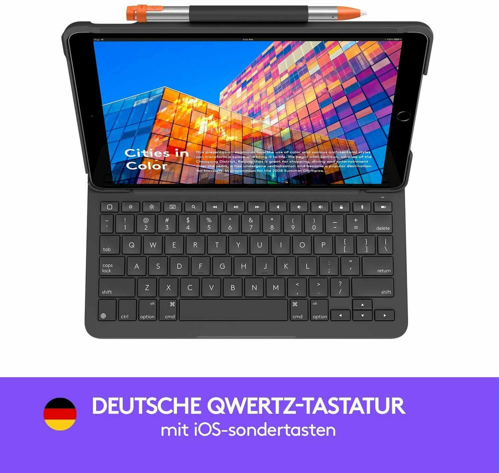 Funda Slim Folio con Teclado Logitech iPad Air (3ª generación) teclado en alemán