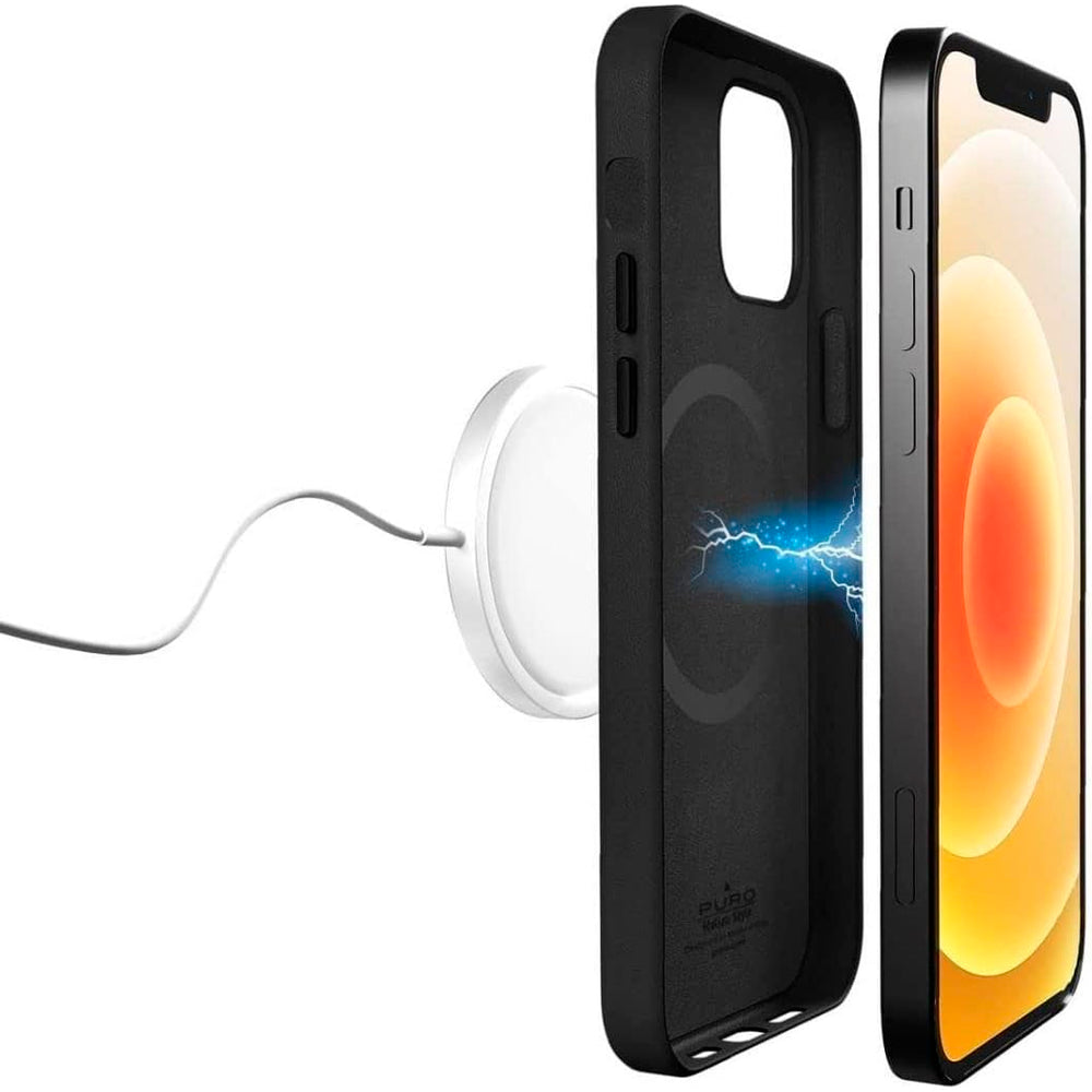 Funda PURO SKY MAG compatible para Apple iPhone 12 / 12 Pro negro