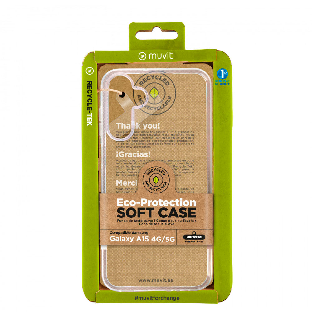 Funda Muvit for Change recycletek para Samsung Galaxy A15 4G/5G transparente