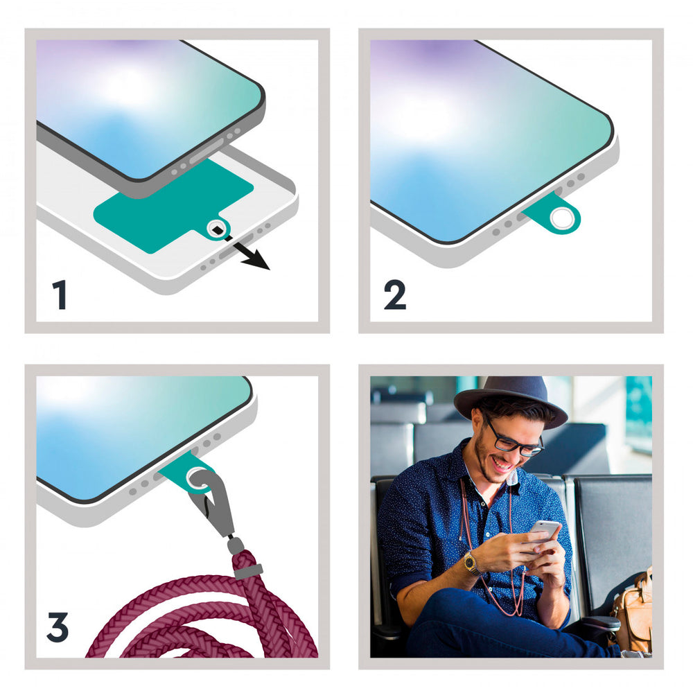 Colgante universal Myway para fundas cordón rosa