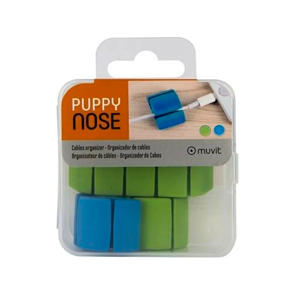 Muvit Pack de 4 organizadores para cables Azul/Verde