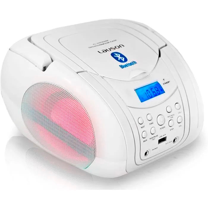 Reproductor CD Lauson MX22 CD-MP3 con Luces LED y Bluetooth y Radio FM