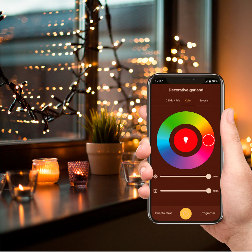 Muvit Guirnalda decorativa WiFi RGB 20m/200 led +2m de cable power line