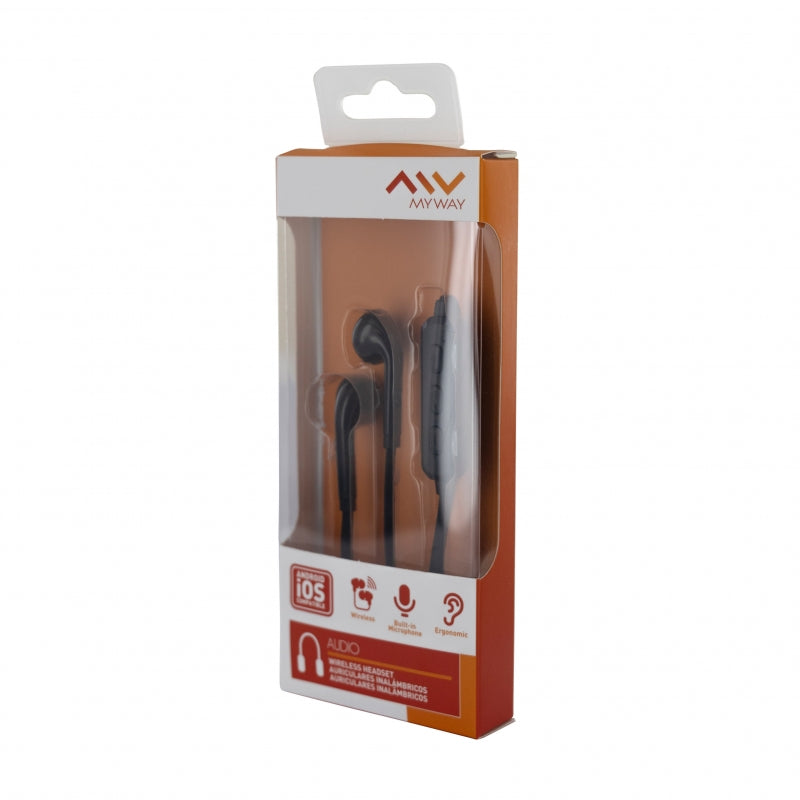 Auriculares estéreo wireless Myway negros (NUEVO)