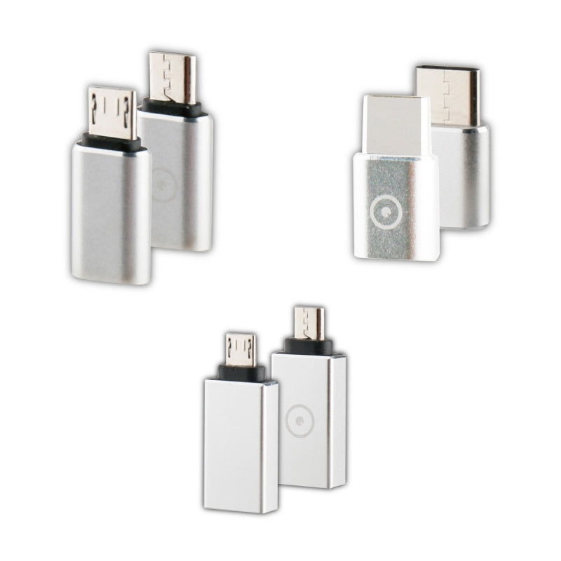 Pack Adaptador USB Muvit OTG 3,0 Micro USB+Micro USB a Tipo C+Tipo C a micro USB