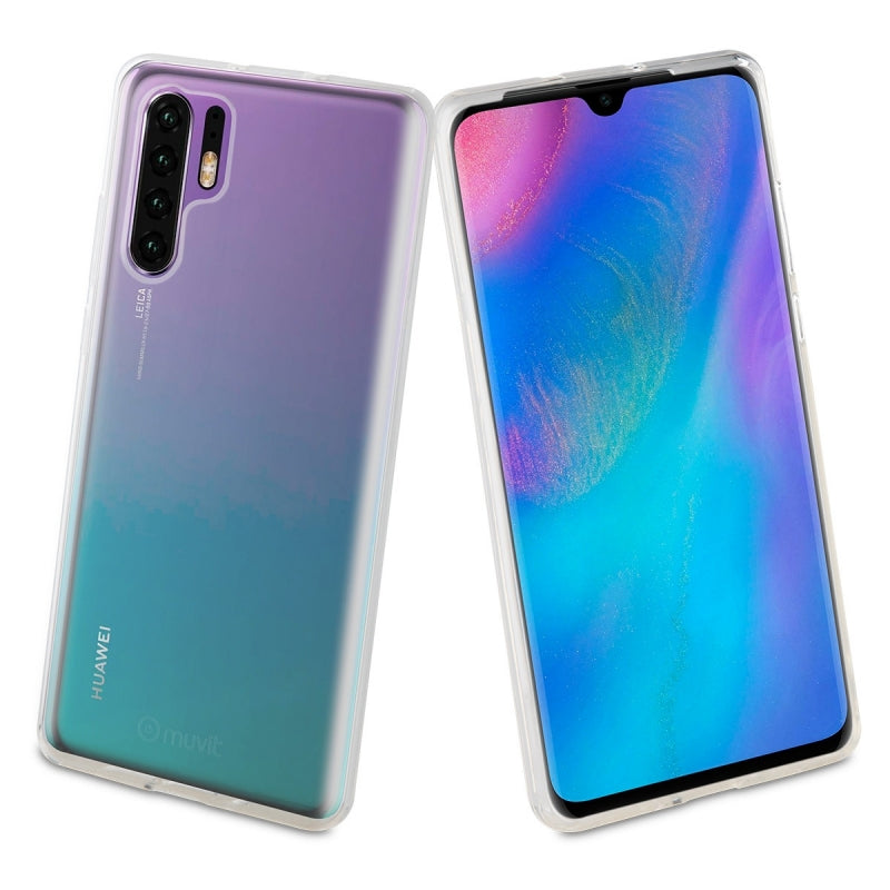 Pack Muvit Huawei P30 Pro Cristal Soft transparente+protector pantalla.