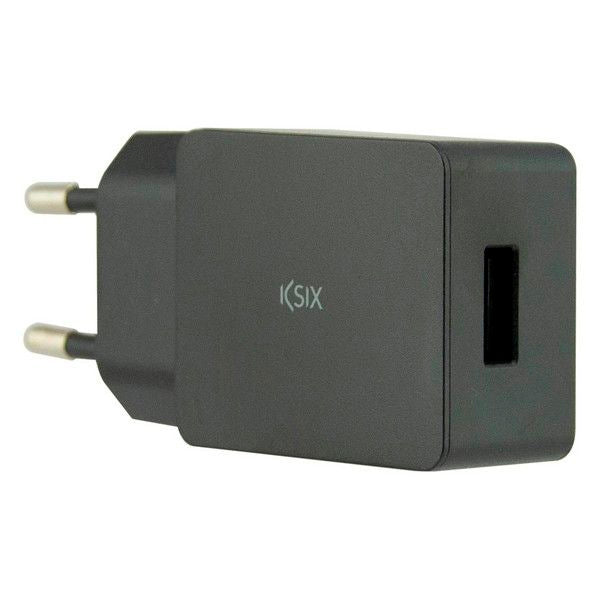 Cargador de red Ksix 12W + cable 1 m USB A – USB C Negro