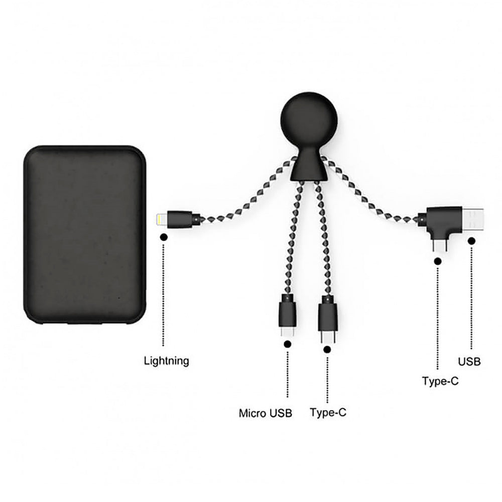 Xoopar Pack Bio powerbank 5.000 mAh+cable multi USB/Tipo C/micro USB y Light..