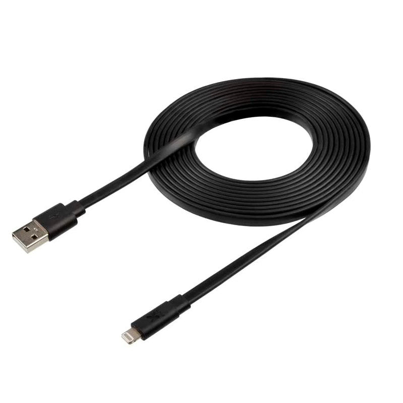 Cable plano XTorm USB a Apple 3 metros negro