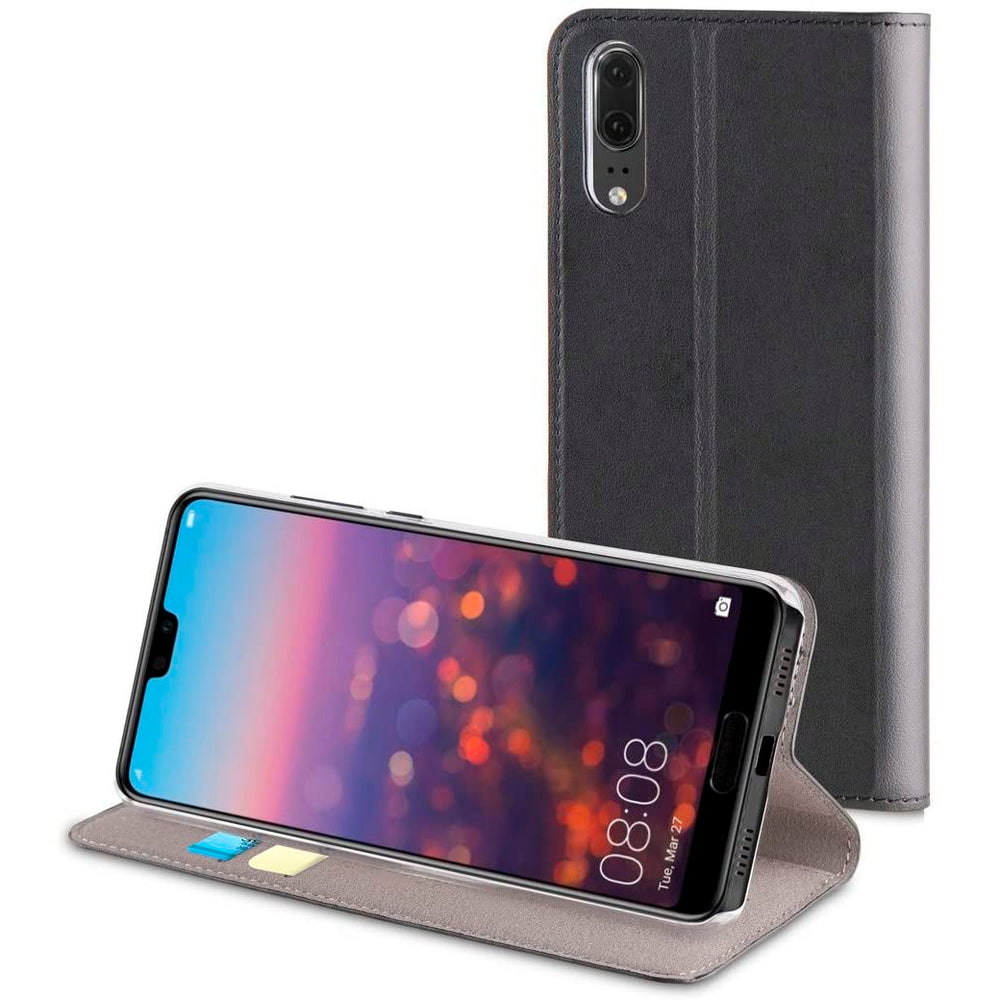 Funda Muvit Folio con Funcion Soporte y Tarjetero para Huawei P20 negro