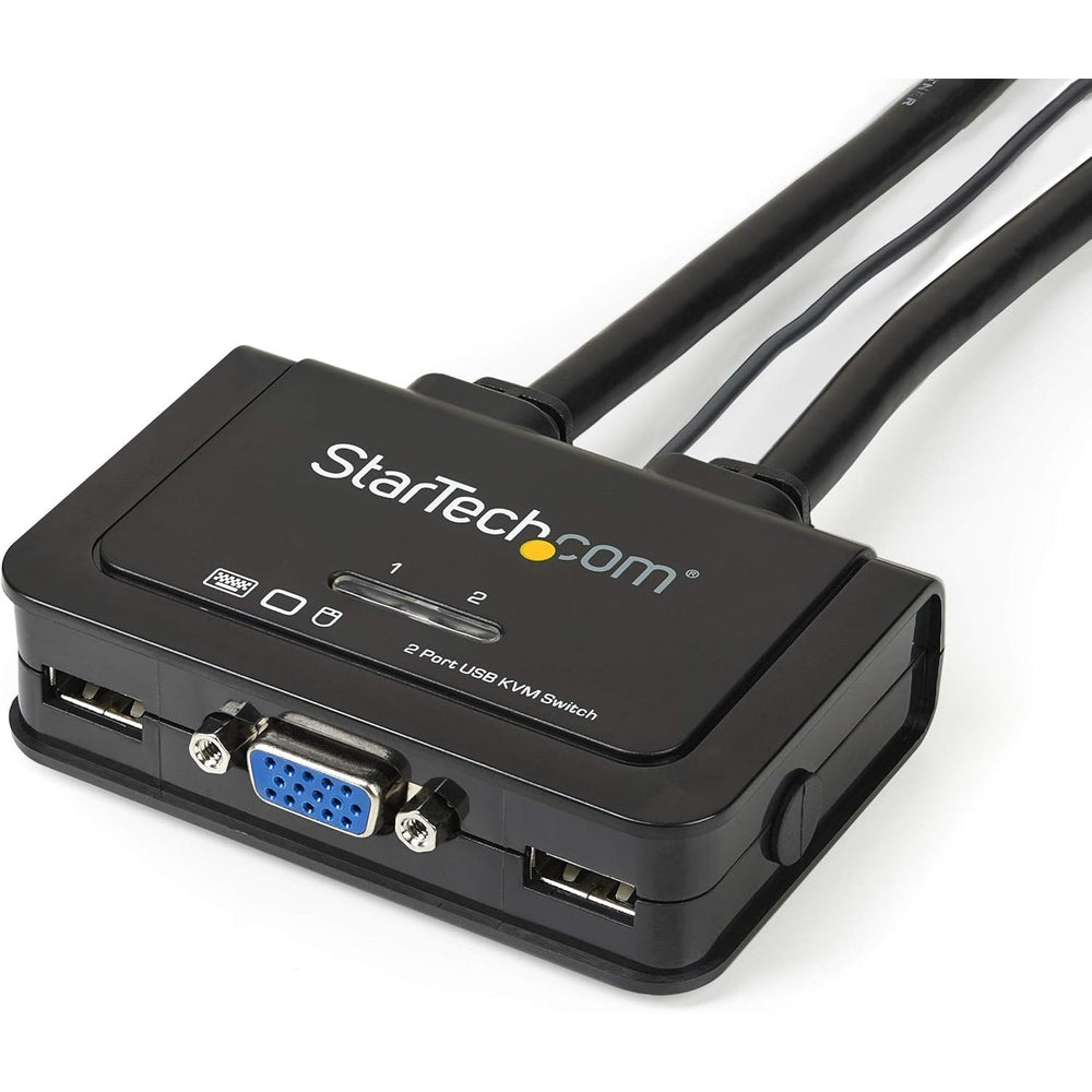 Switch Conmutador StarTech KVM de Cable con 2 Puertos VGA USB Alimentado por USB