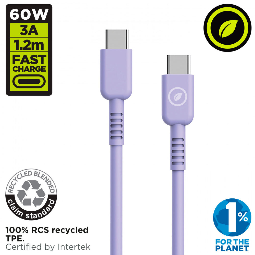 Cable Muvit for Change Tipo C a Tipo C 3A/60W 1.2m lavanda