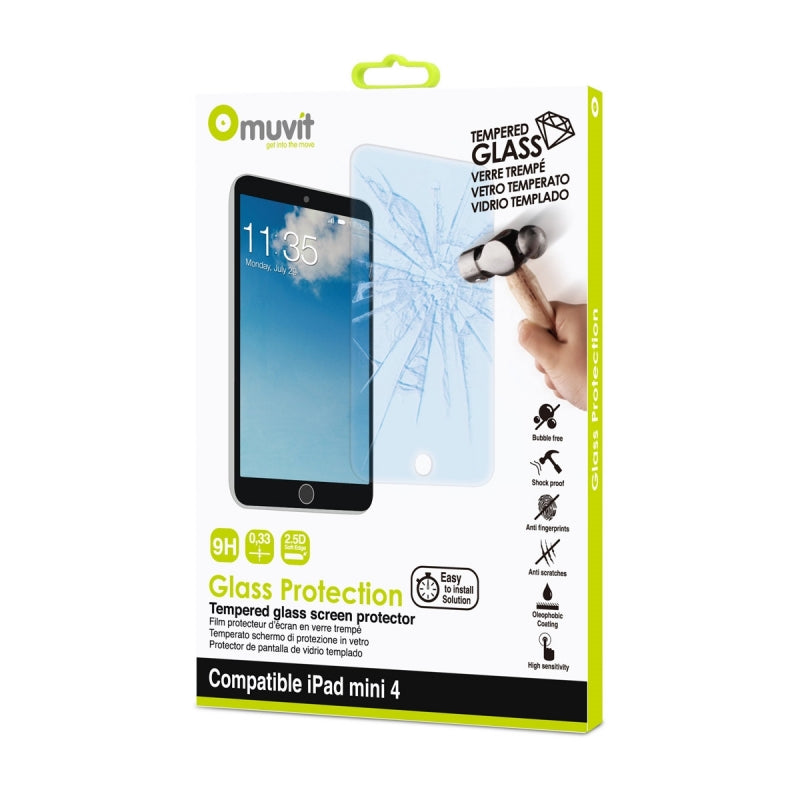 Protector pantalla Muvit Apple iPad Mini 2019/Mini 4 vidrio templado (NUEVO)