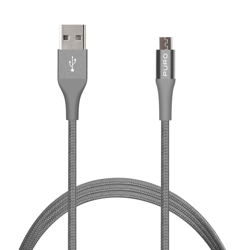 Cable PURO USB-Micro usb 2,4A 1m gris.
