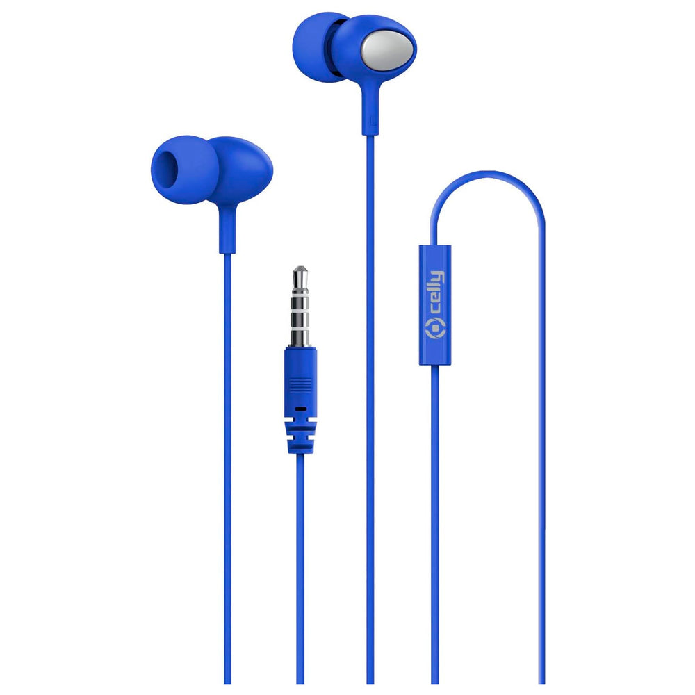 Auriculares de botón Celly UP500BL con microfono y conector de 3,5 mm Azul