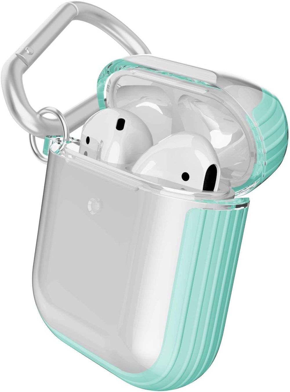 Estuche X-Doria Serie Defense Clear para Apple Air Pods 1 y 2 color verde menta