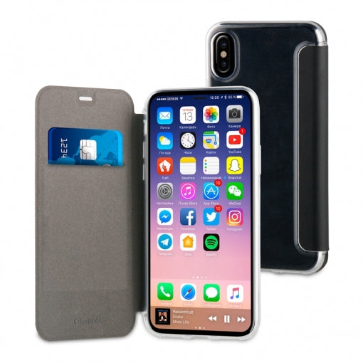Funda Muvit Folio Apple iPhone Xs/X negra.