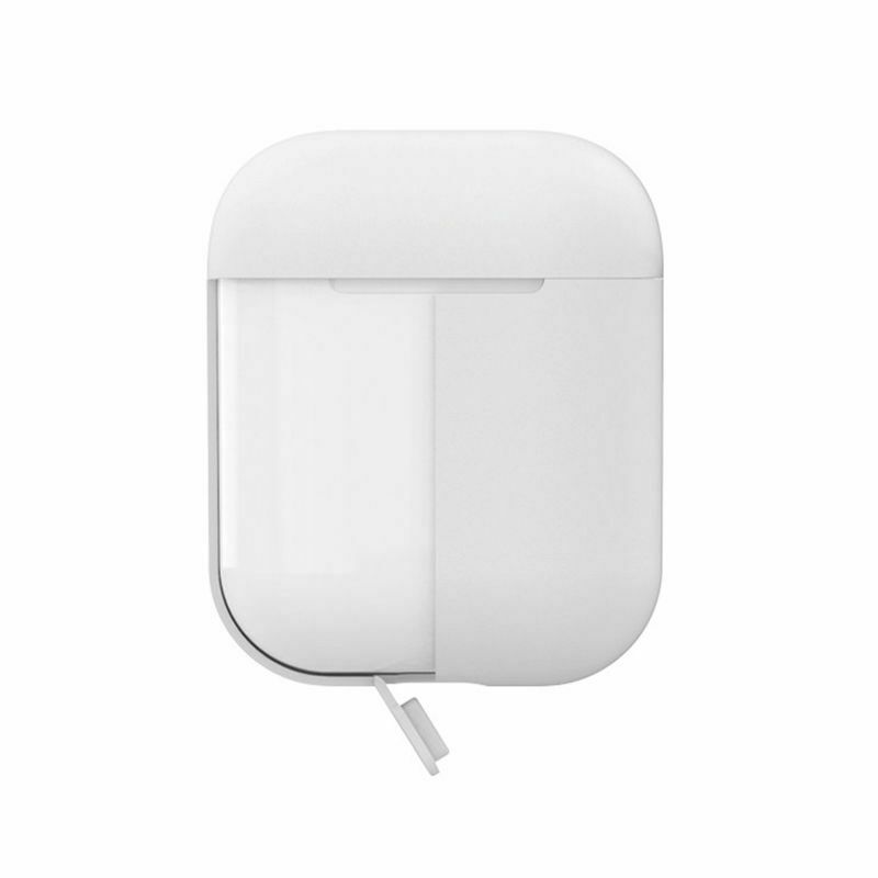 Estuche Puro funda silicona Apple Air pods blanco + tapa adicional negra.