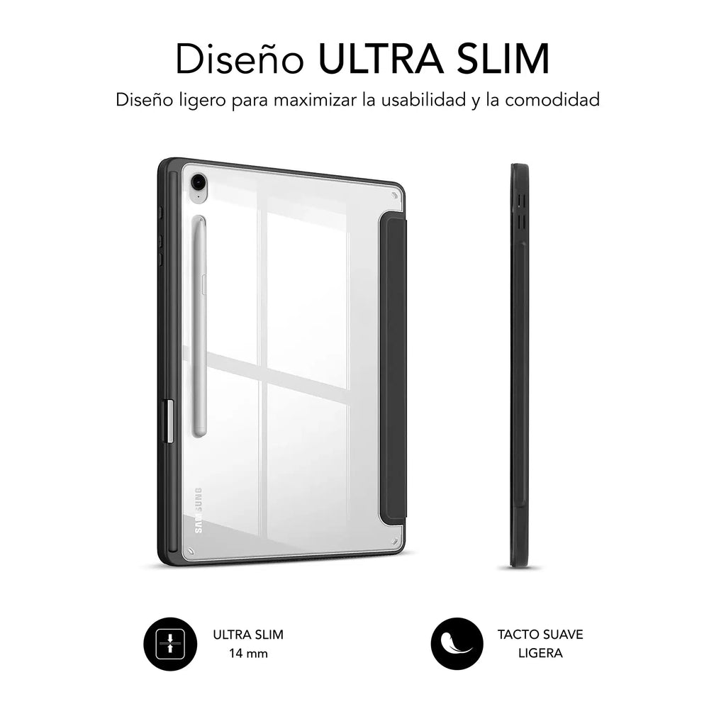 Funda Subblim Clear Shock Case Negra para Samsung Galaxy Tab S9/S9 FE 10,9″