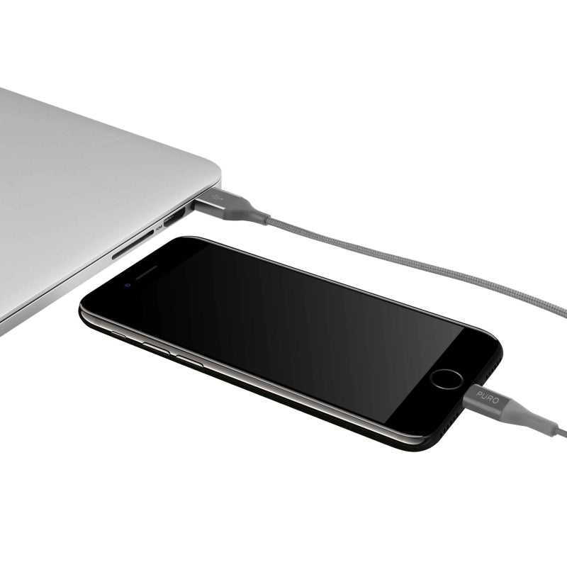 Cable PURO USB a Apple 2.4A Kevlar 2m gris