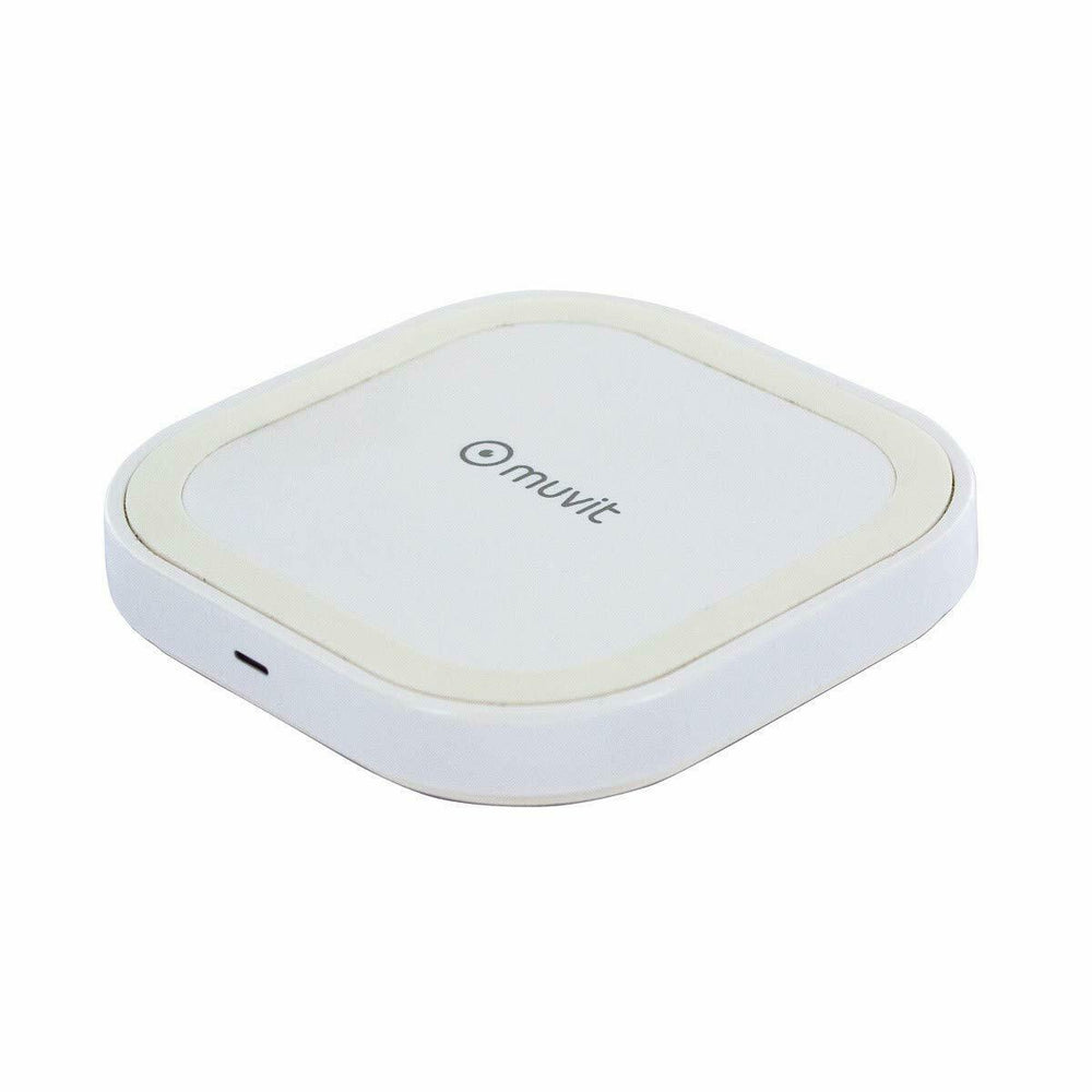 Cargador soporte sobremesa inalámbrico Muvit iO Qi 2a Blanco.