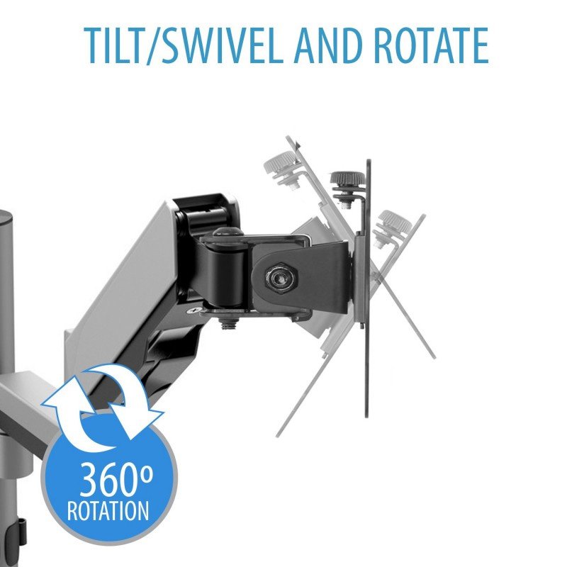 Soporte para 2 monitores V7 DM1DTA-1E con ajuste manual doble hasta 32» y 8Kg