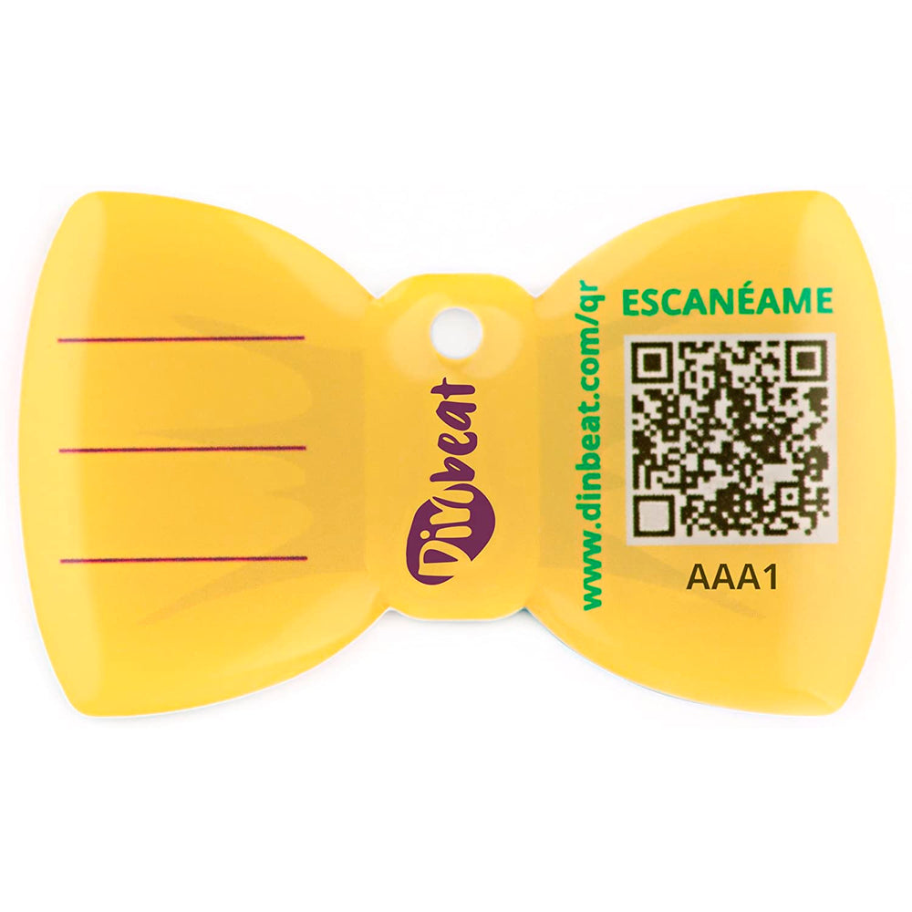 Identificación Mascota Dinbeat DBQRP08 QR Pajarita Rainbow.