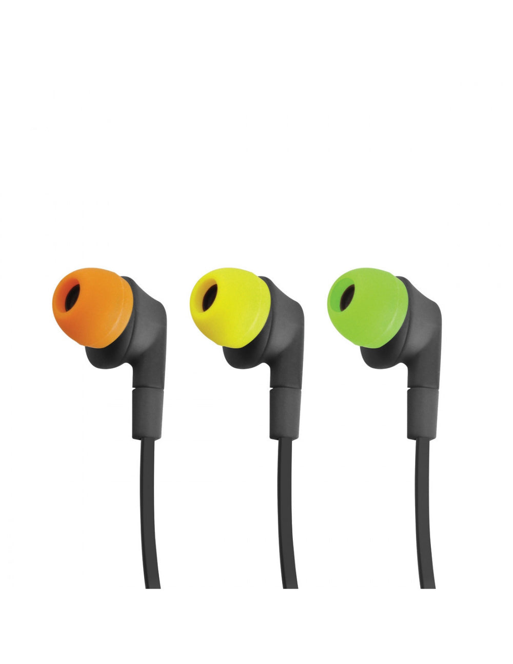 Auriculares Muvit cable plano estereo con micrófono 3,5mm negro/naranja