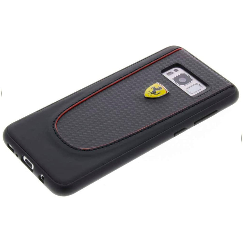 Funda Oficial Ferrari Fibra Carbono para Samsung Galaxy S8 Plus negro