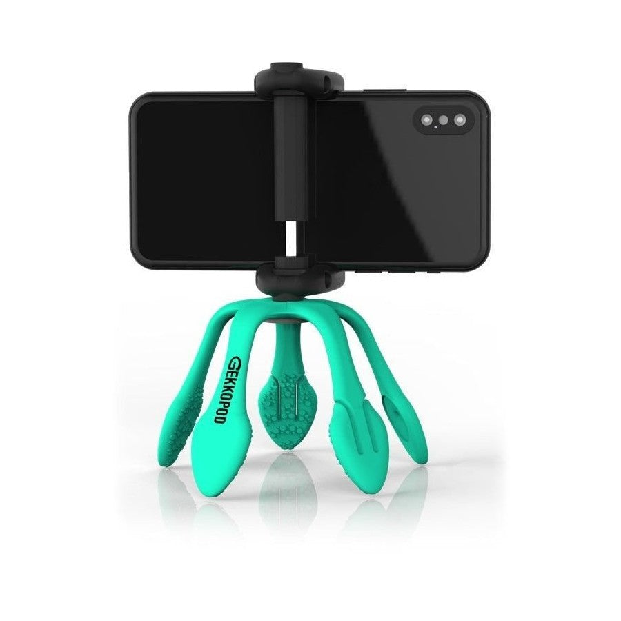 Tripode Universal Smartphone flexible ZBAM Gekkopod Bluetooth Azul Turquesa.