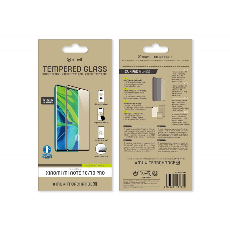 Muvit for change protector pantalla Xiaomi Note 10/Note 10 Pro vidrio templado.