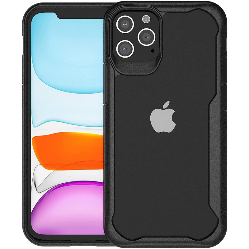 Funda Muvit for Change Shockproof 2m Transparente/Negro para iPhone 12/12 Pro
